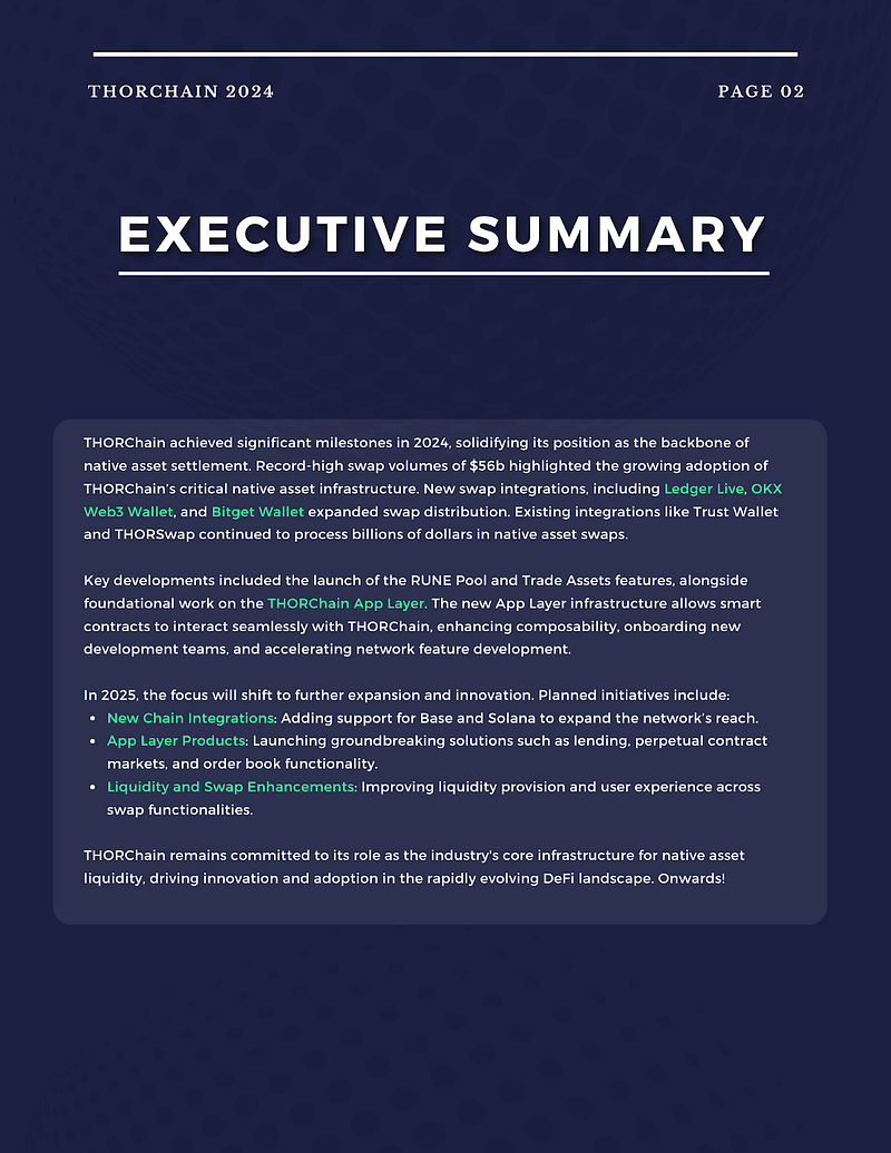 THORChain 2024 Year End Report & Q4 Report